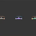 Stylish Colorful Skateboards With Three Different Graphic Designs And Colored Wheels