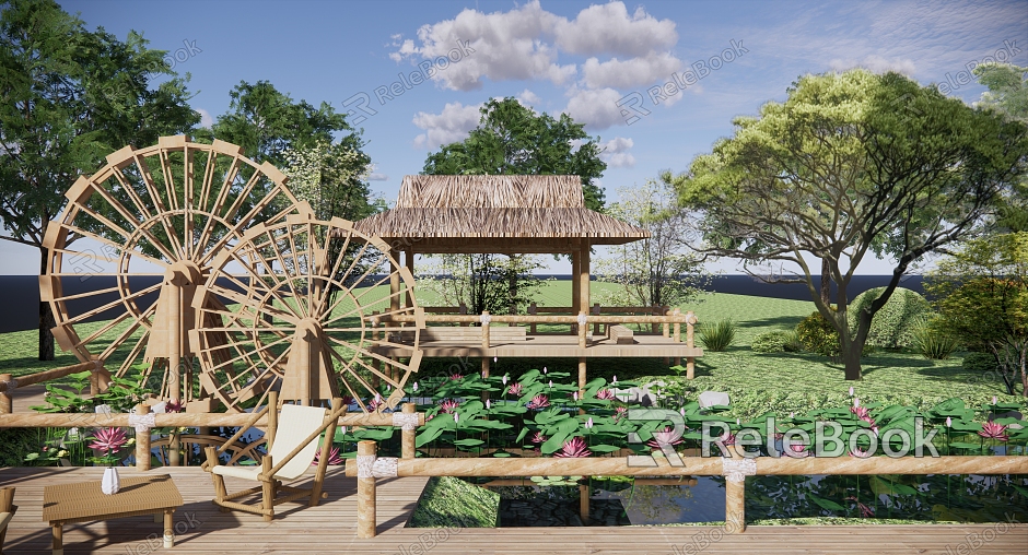 Modern Lotus Pond model