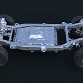 Automotive Chassis Structure Featuring Battery Pack Suspension And Off Road Tires