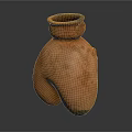 Unique Orange Red Clay Pot With Curved Shape Textured Surface And Sturdy Base
