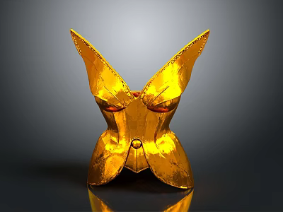 Golden Butterfly Shaped Weapon With Shiny Wings And Intricate Design 3d model