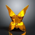 Golden Butterfly Shaped Weapon With Shiny Wings And Intricate Design