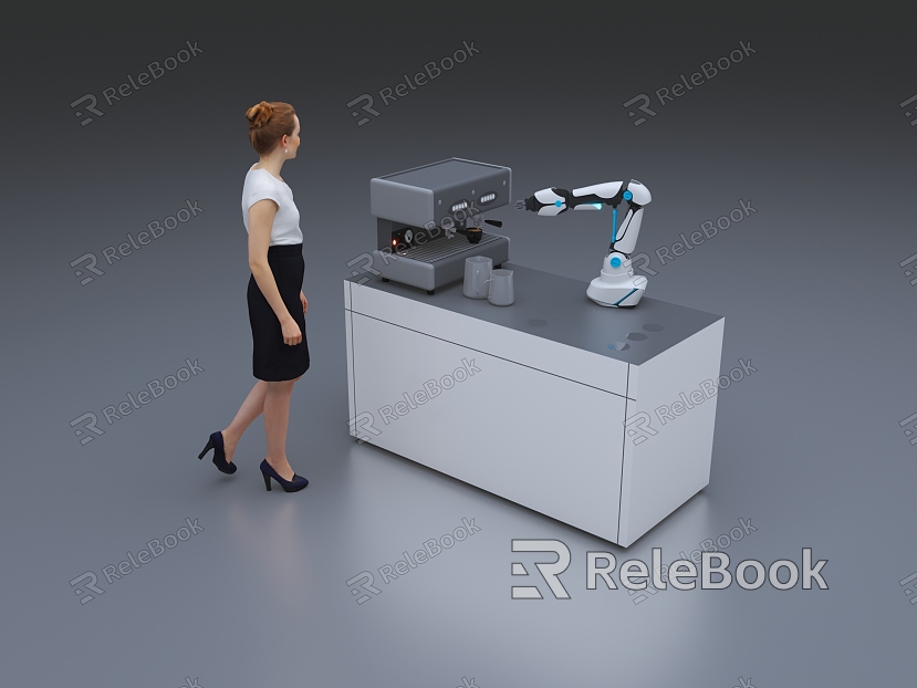 Modern mechanical arm interactive display stand model