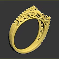 Elegant Luxurious Gold Ring With Intricate Carved Patterns For Fashion Accessory