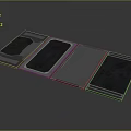 Four Different Flat Panel Equipment Devices With Black And Blue Surface Designs