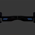 Black Electric Hoverboard With LED Lights And Modern Self Balancing Design 3d model