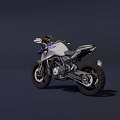 Silver Adventure Motorcycle With Blue Accents Sleek Sporty Design And Off Road Tires