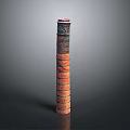 Tall Decorative Vertical Striped Red And Black Household Item Design
