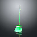 Green Broom With Ergonomic Handle And Durable Bristles For Home Cleaning