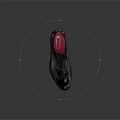 Black Leather Brogue Shoes With Green Shoelaces And Red Inner Lining Classic Design