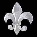 Golden Fleur De Lis Decorative Metallic Design With Ornate Details On Black Background