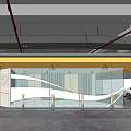 Modern Shopping Mall Lobby With B2 Sign Elevators White Walls And Golden Accents