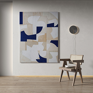 Modern abstract painting simple decorative painting 3d model