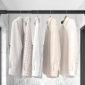 Black Wall Mounted Clothes Hanger With Various Style Shirts In Indoor Setting