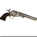Vintage Revolver With Wooden Grip Metal Barrel And Classic Engraved Design Elements