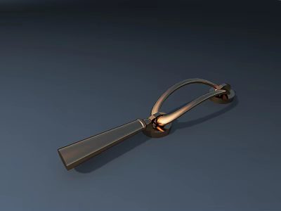Modern Brushed Brass Door Handle With Sleek Curved Design And Smooth Ergonomic Grip 3d model