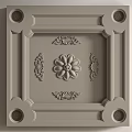 French Gypsum Carved Ceiling Light Plate Corner Angle Gypsum 3d model