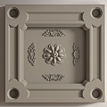 French Gypsum Carved Ceiling Ceiling Ceiling Light Plate Corner Angle Gypsum 3d model