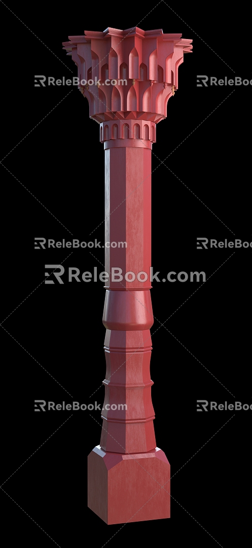 National style pillar 3d model