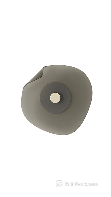 Gray Abstract Wall Decor with Irregular Shape and Light Beige Center 3d model