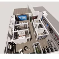 Top View Of Modern House Interior Design With Room Layout And Furniture