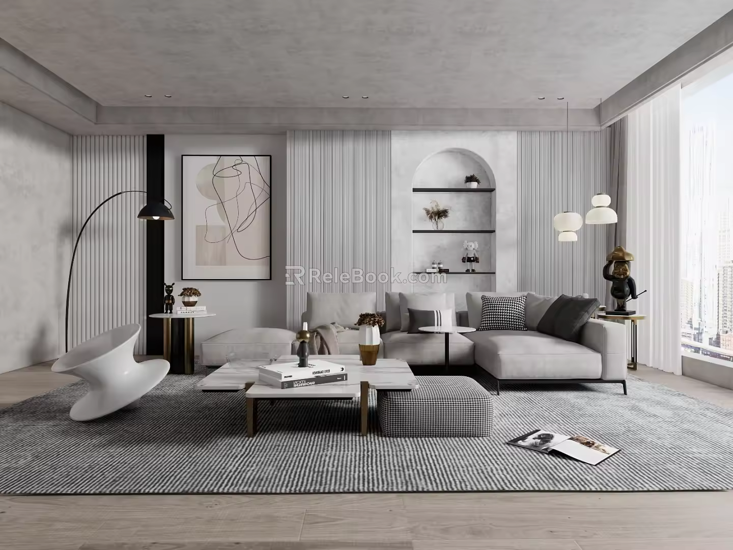 Quiet Sofa Tea Table Combination Sofa Coffee Table 3d model