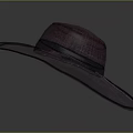 Purple Wide Brimmed Straw Hat With Dark Band Stylish Summer Fashion Accessory