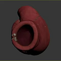 Red Leather Boxing Glove With White Laces On Dark Background