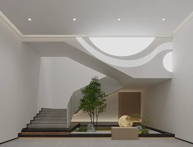 Modern Wind Staircase 3d model