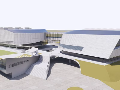 Modern Health Emergency Rescue Center Building With Contemporary Architectural Design And Spacious Courtyard 3d model