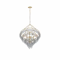 Elegant Gold Frame Crystal Chandeliers With Decorative Pendants And Modern Design 3d model