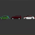 Colorful Small Car Models In Various Colors Arranged On Dark Background