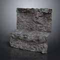 Natural Rock Seat Structure With Textured Surface And Integrated Backrest Design 3d model