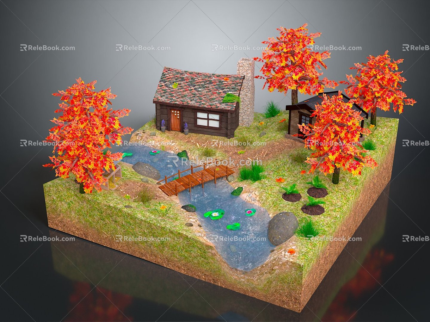 Cartoon Landscape Animation Landscape Landscape Landscape Landscape Rural Landscape Painting Outdoor Landscape Rural Landscape 3d model