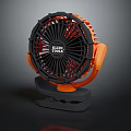 KLEIN TOOLS Computer Cooling Fan With Orange Black Design And Clamp Base For Laptop 3d model