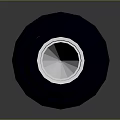 Black Cylindrical Tactical Weapon Component With Surface Markings On Dark Background 3d model