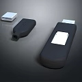 Black And White Electronic Household Items Including USB Adapter And Storage Device 3d model