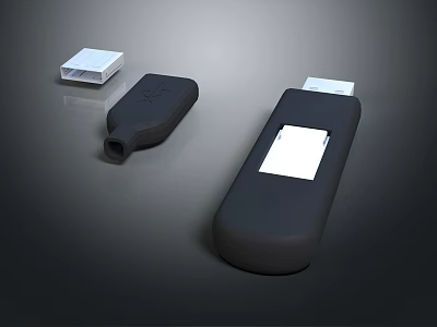 Black And White Electronic Household Items Including USB Adapter And Storage Device 3d model