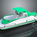 Modern Green And White Yacht With Canopy Design