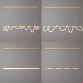 Modern Pendant Lights With Wavy And Linear Designs In Gold Metallic Minimalist Finish
