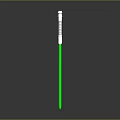 Glowing Green Light Stick With White Handle And Reflective Surface