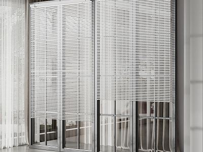 modern venetian blinds floor-to-ceiling windows model