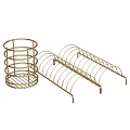 Golden Metal Kitchenware Organizers for Dishes Bowls and Kitchen Storage with Sturdy Design
