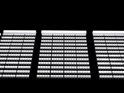 Modern Conference Tables Neatly Arranged in Multiple Rows for Office Meeting Area 3d model