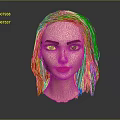 Realistic 3D Female Character Head With Red Hair Freckles And Red Lips
