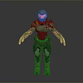 Female Armored Character With Biomechanical Armor And Organic Textures Standing Pose 3D Model Design