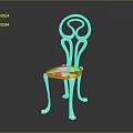 Elegant White Chair Featuring Intricate Cutout Design Curved Backrest And Delicate Legs