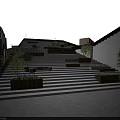 Modern Garden Landscape Design With Stepped Terraces Wooden Planters And Greenery