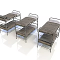 Sturdy Metal Bunk Beds With Brown Mattresses And Simple Design