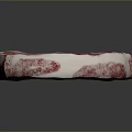 Fresh Raw Marbled Beef Steak on Black Surface with Red White Texture